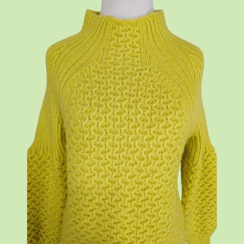Anthropologie sweater XS‎ oversized alpaca textured knit mock neck - Picture 3 of 7